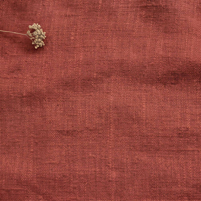 Dark Orange Linen fabric - pre-washed 100% linen. Bianco Burnt Orange by Ada & Ina.