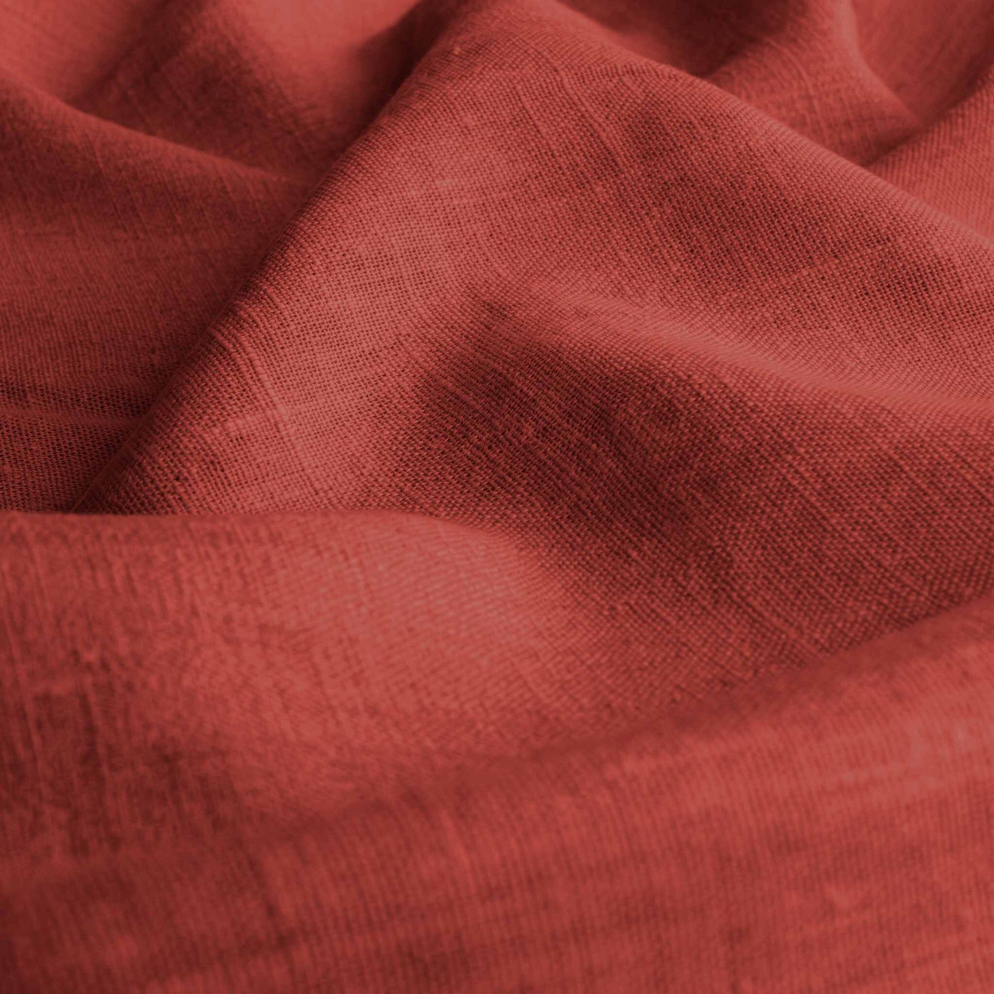 Dark Orange Linen fabric - pre-washed 100% linen curtain fabric. Bianco Burnt Orange by Ada & Ina.