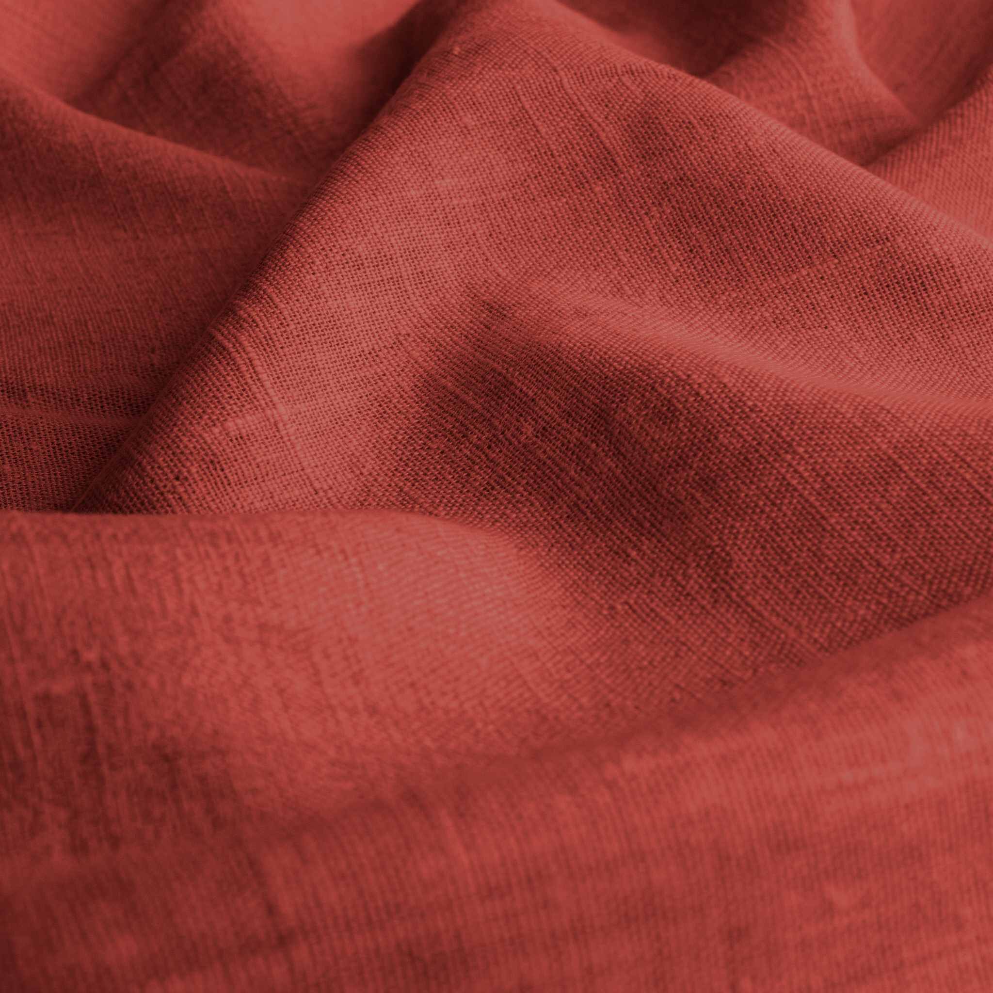Dark Orange Linen fabric - pre-washed 100% linen curtain fabric. Bianco Burnt Orange by Ada & Ina.