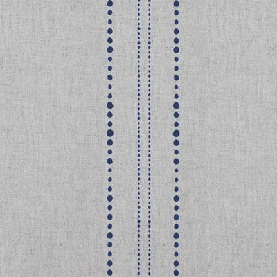 Reyna Deep Blue - Natural fabric with Dotted Striped Dark Blue print