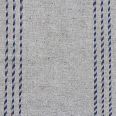 Telma Deep Blue - Blue stripes printed on Linen Cotton fabric