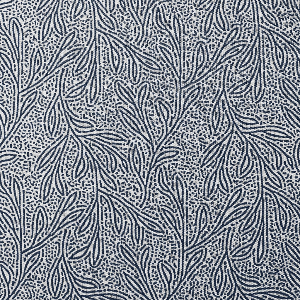 Alma Deep Blue - Curtain fabric with Dark Blue botanical print