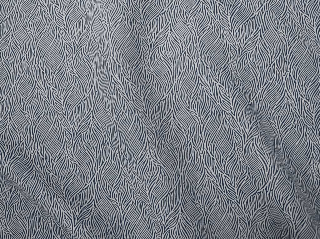 Erica Deep Blue - Curtain fabric with Dark Blue abstract print