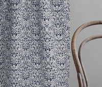 Jasmi Deep Blue - Curtain fabric with  Dark Blue abstract print