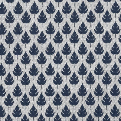 Kira-INV Deep Blue- Curtain fabric with Dark Blue botanical print