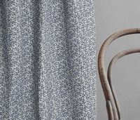 Phila Deep Blue  - Curtain fabric with Dark Blue botanical print