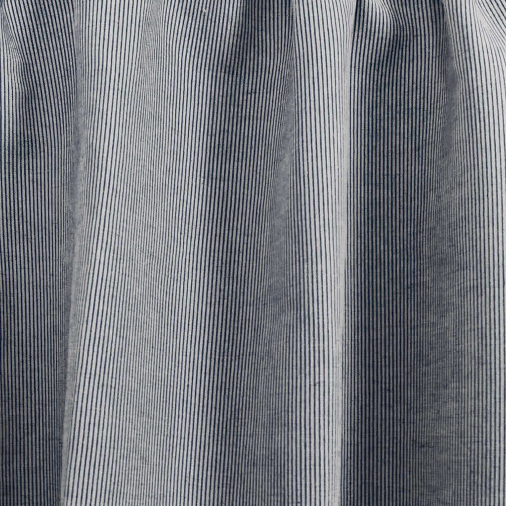 Pinni Deep Blue - Curtain fabric with Dark Blue striped print