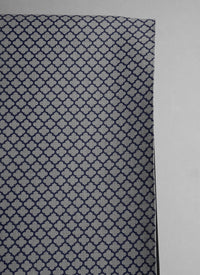 Jonna Deep Blue - Curtain fabric, dark blue moroccan clover pattern