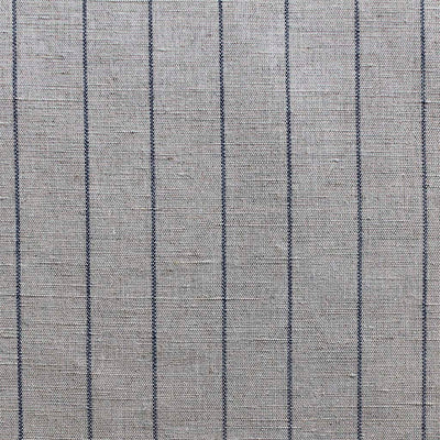 Solveig Night Blue - Curtain fabric with blue stripes