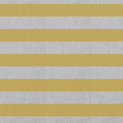 Della Honey - Natural linen mix curtain fabric, Yellow horizontal  stripes