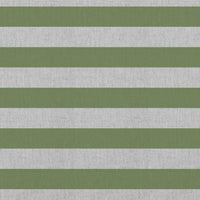 Della Khaki - Natural linen mix curtain fabric, Green horizontal  stripes
