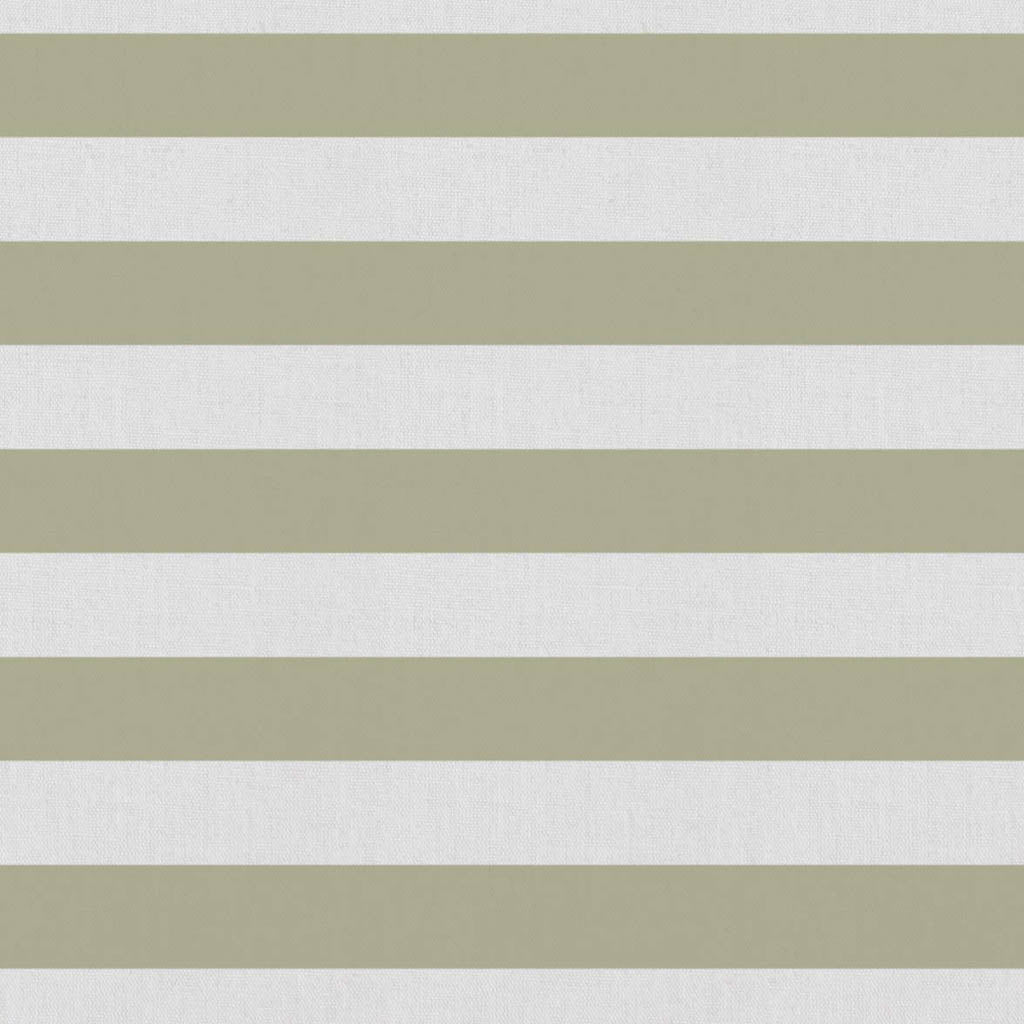 Della Moss-WHT - Linen curtain fabric, Green horizontal  stripes