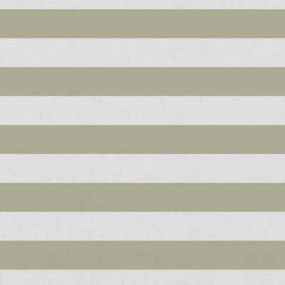 Della Moss-WHT - Linen curtain fabric, Green horizontal  stripes