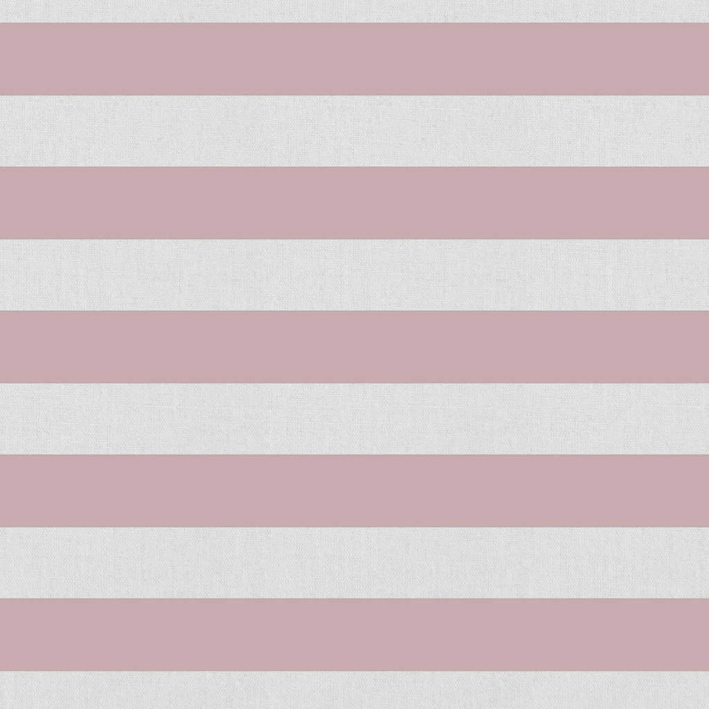 Della Peony-WHT - Linen curtain fabric, Pink horizontal  stripes