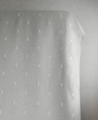 Asli White- - Natural fabric with classical white pattern