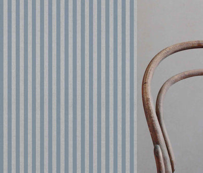 Liliana Denim-NAT - striped blue patterned fabric for curtains and blinds