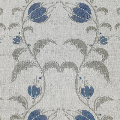 Dana Denim - Floral Blue and Grey print on Linen Cotton fabric