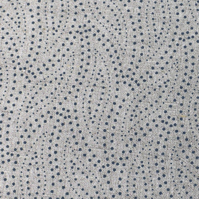 Pia Denim - Curtain fabric, abstract Blue leaf pattern