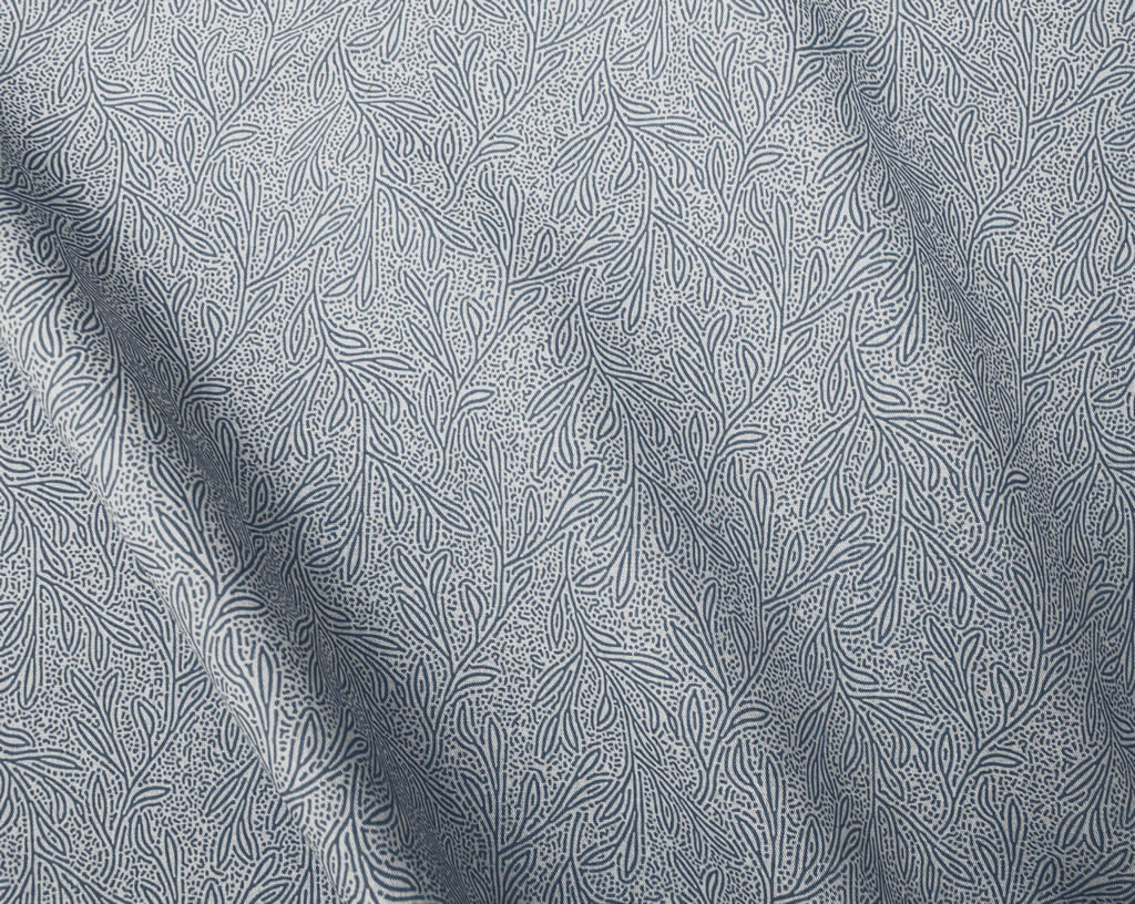Linen fabric for Beautiful Floral Linen Curtains. Main product fabric shot