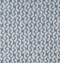Arina Denim - Natural curtain fabric, Blue abstract print