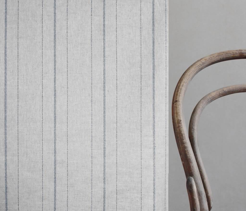 Inari Denim - Curtain fabric with Blue striped print