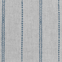 Inga-NAT Denim - Natural fabric with Blue decorative stripes, Linen Cotton mix