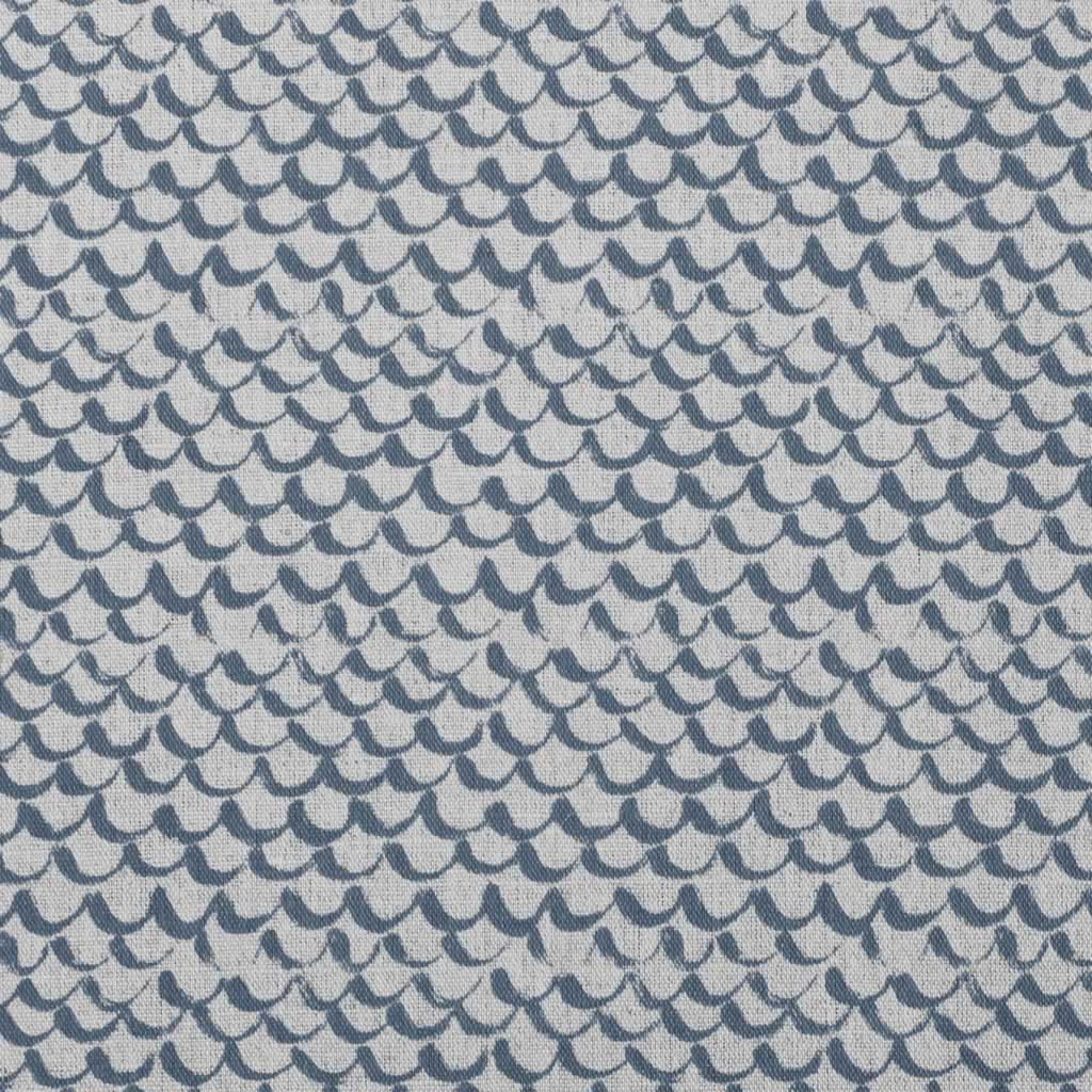Jenna Denim - Curtain fabric with Blue abstract print