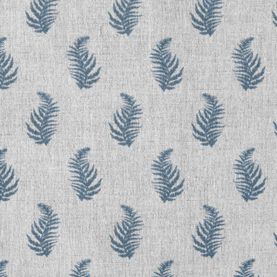 Lena Denim - Curtain fabric with Blue botanical print