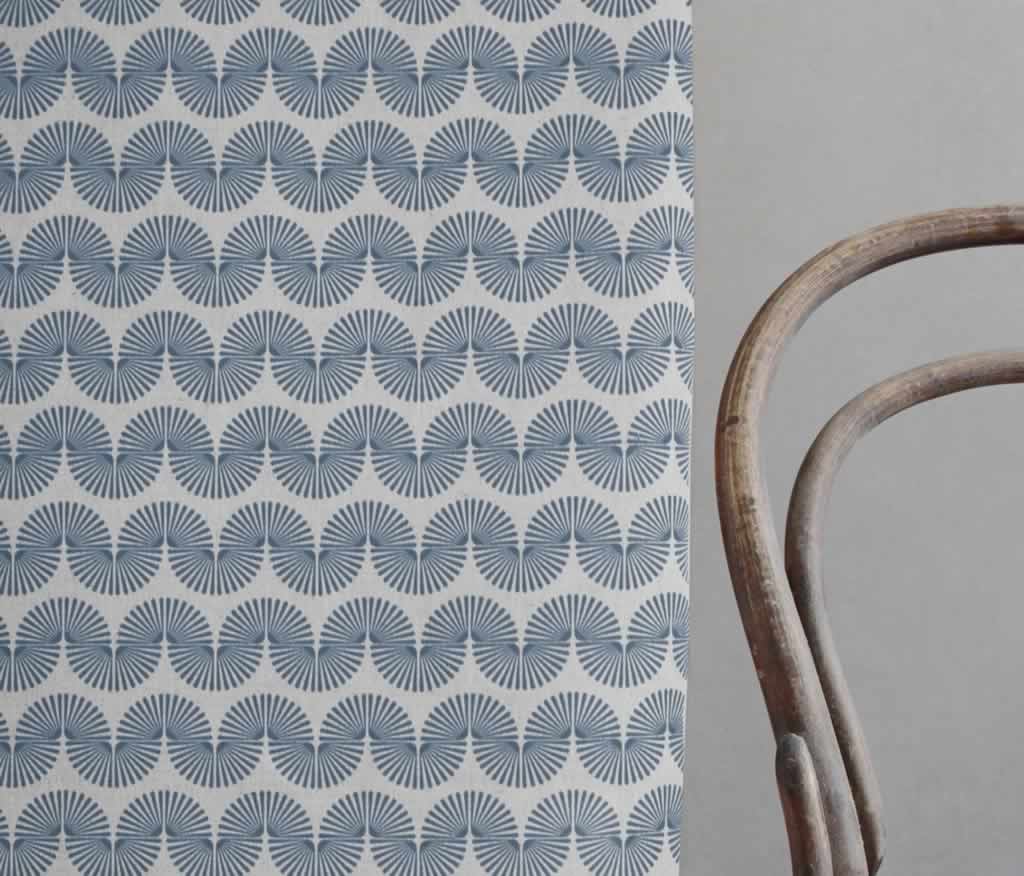 Ofira Denim - Curtain fabric with Blue abstract print
