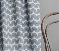 Ofira Denim - Curtain fabric with Blue abstract print