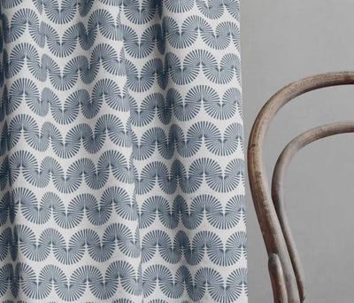 Ofira Denim - Curtain fabric with Blue abstract print