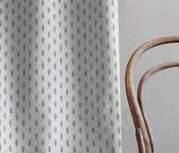 Sariann Denim - Curtain fabric with Blue botanical print