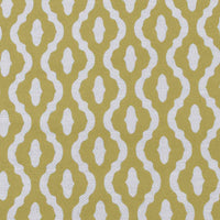 Oona Dijon - White linen fabric, Dijon abstract print
