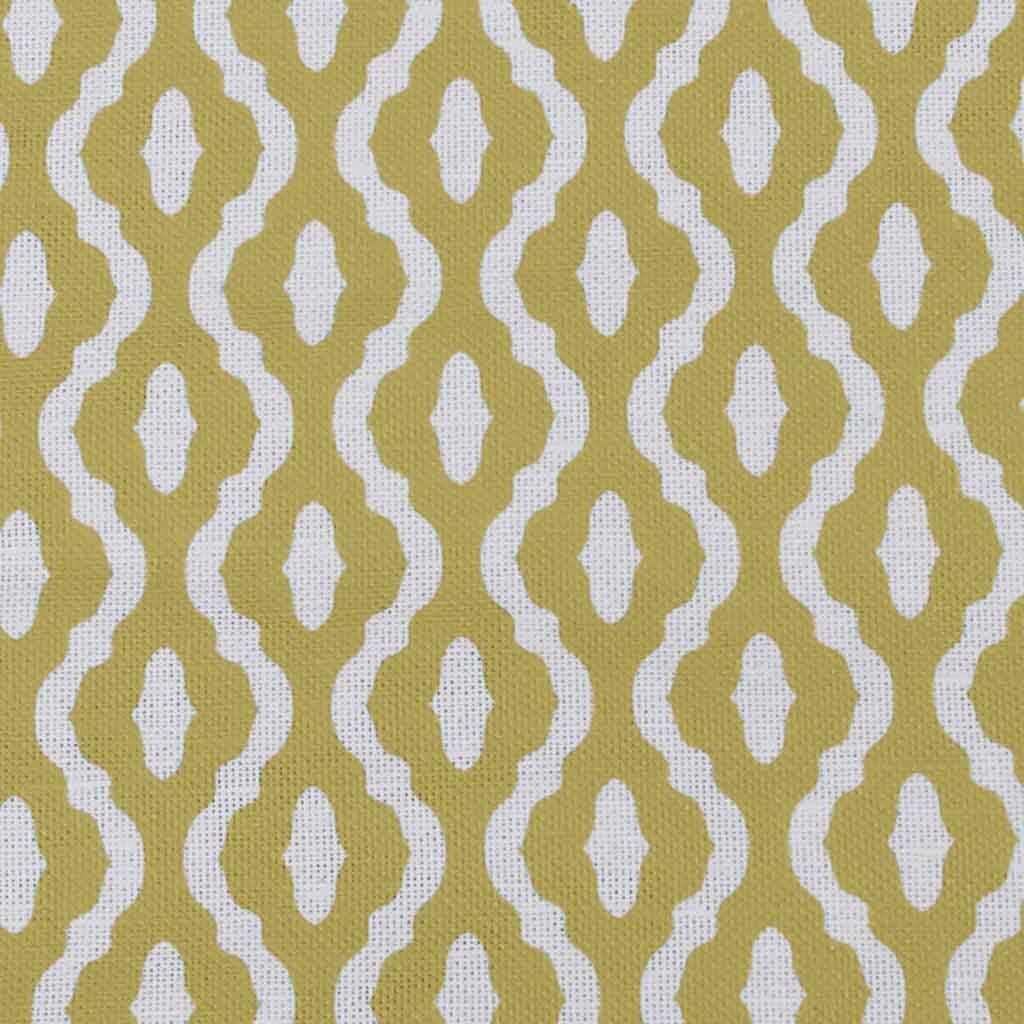 Oona Dijon - White linen fabric, Dijon abstract print