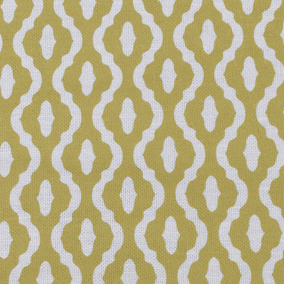 Oona Dijon - White linen fabric, Dijon abstract print