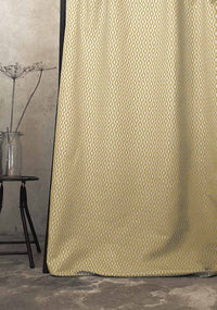 Oona Dijon - White linen fabric, Dijon abstract print