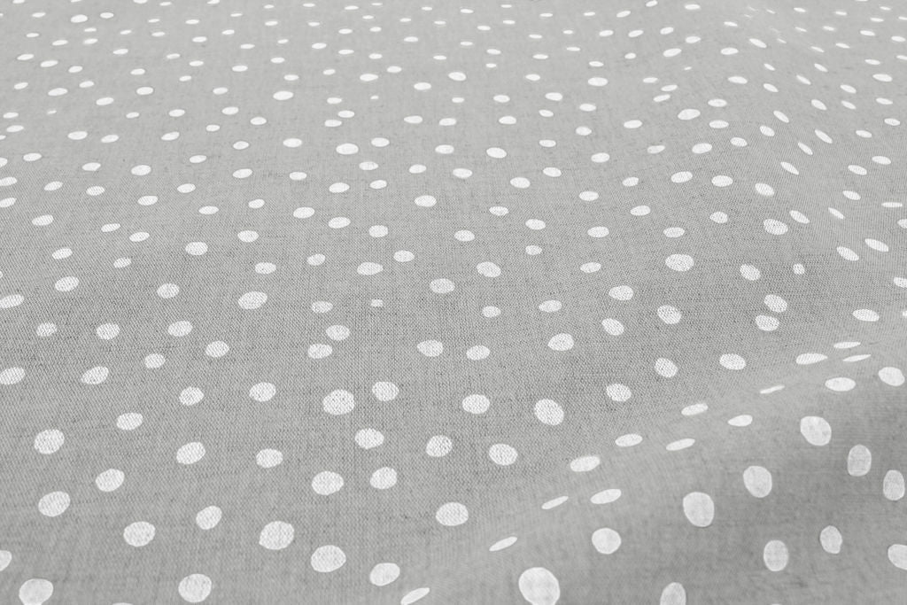 Dottie White - Natural fabric with white dots