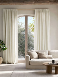 Wide Width curtains made of Carita double Width 100% Linen Curtain Fabric 