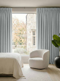 Duck Egg Blue Bedroom Linen curtains Blackout lined - made of 100% pre-washed linen fabric Bianco Duck Egg by Ada & Ina.