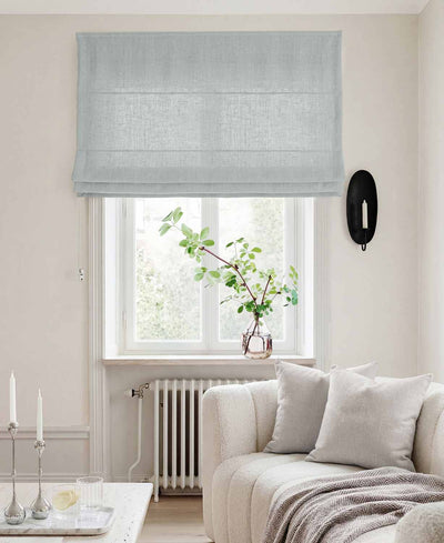 Duck Egg Blue Linen Roman blind - Cotton lined. Made of pre-washed 100% linen Bianco Duck Egg by Ada & Ina.