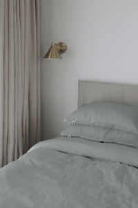 Linen Duvet Cover Double, Dusty Aqua