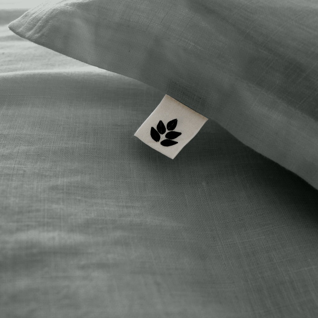 Linen Duvet Cover Double, Dusty Aqua