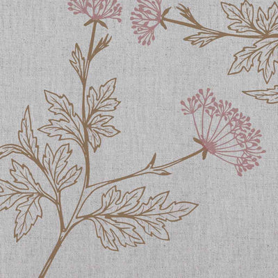 Emmy Dusty Pink - Natural fabric with botanical Pink and Brown print