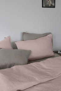 Linen Duvet Cover Super King, Dusty Rose