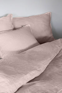 Linen Duvet Cover King, Dusty Rose with pillowcases