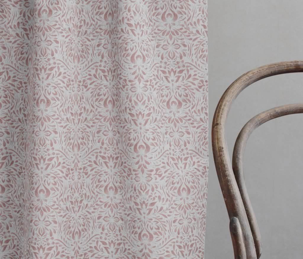 Jasmi Dusty Pink - Curtain fabric with Pink abstract print