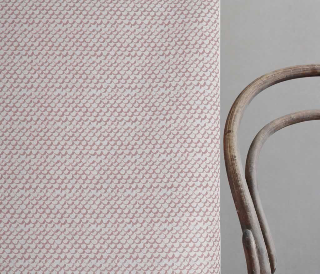 Jenna Dusty Pink - Curtain fabric with Pink abstract print