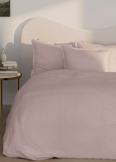 Pale Pink Linen Duvet Cover and Pillow Cases , Linen Bedding Dusty Rose 
