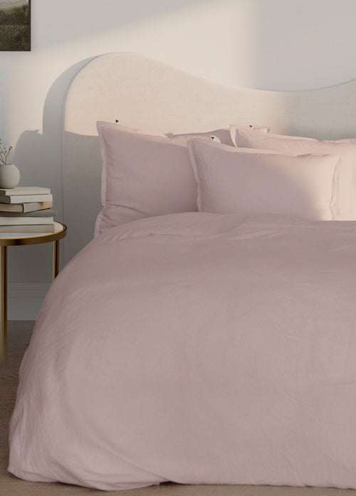 Pale Pink Linen Duvet Cover and Pillow Cases , Linen Bedding Dusty Rose 