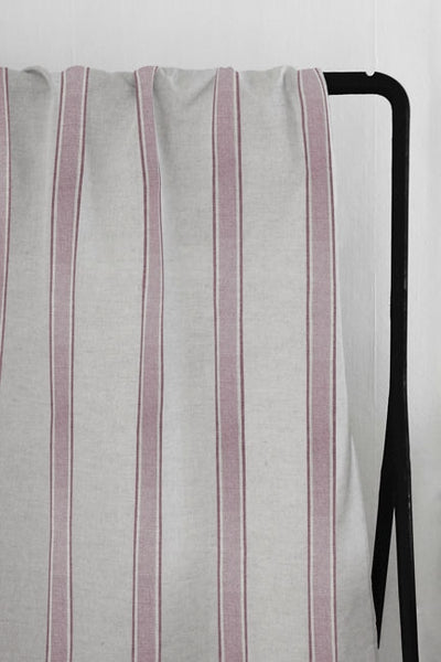 Bella Dusty Pink - Curtain fabric with Pink stripes